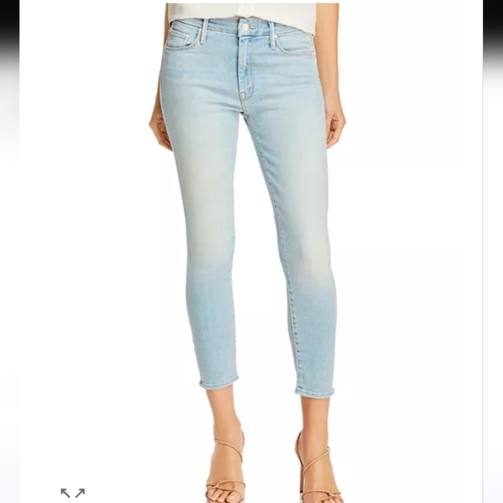 MOTHER The Looker Crop Skinny Jeans Swimming Pool Sunday Wash Size 27